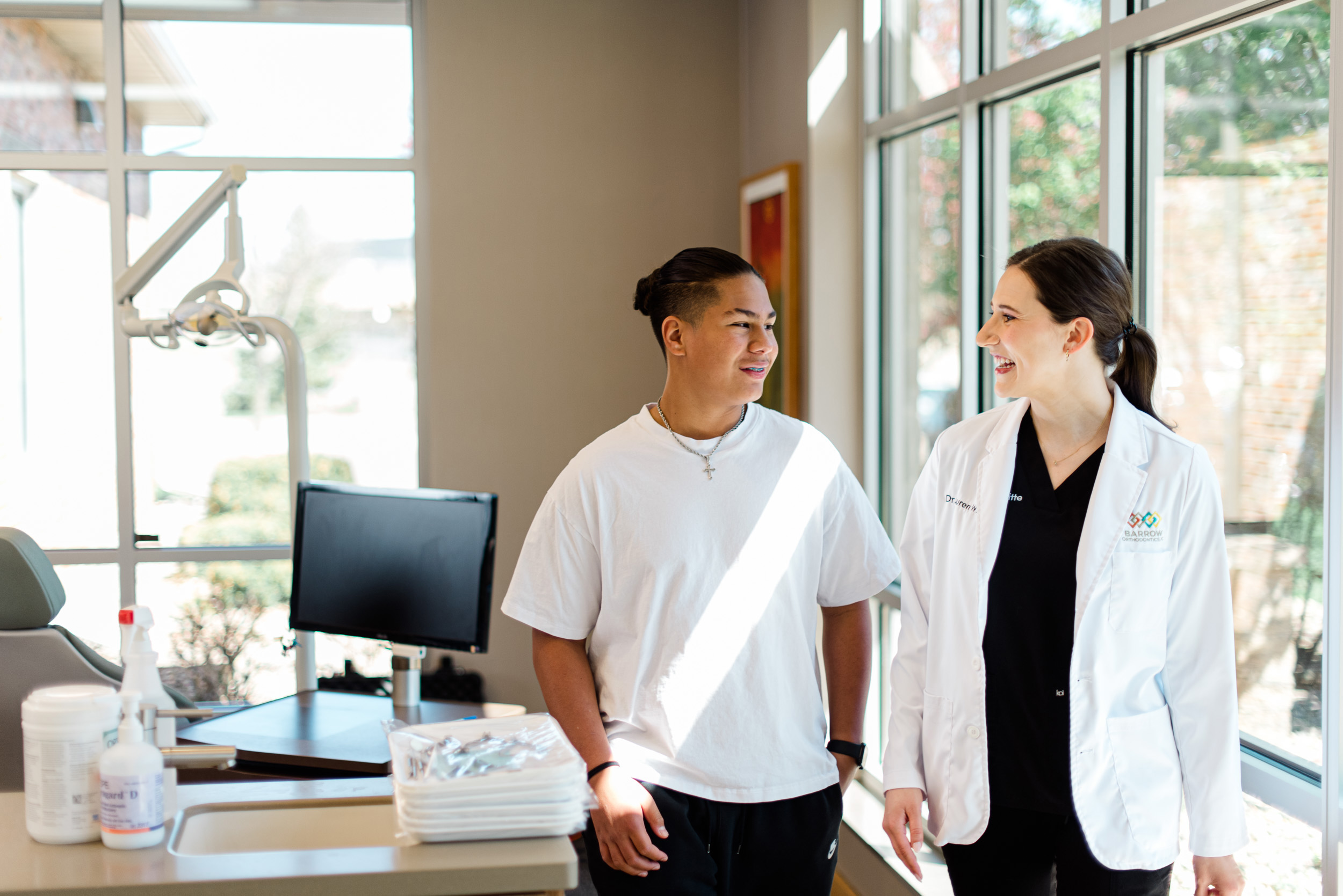 Dr. Witte with a patient at Barrow Orthodontics